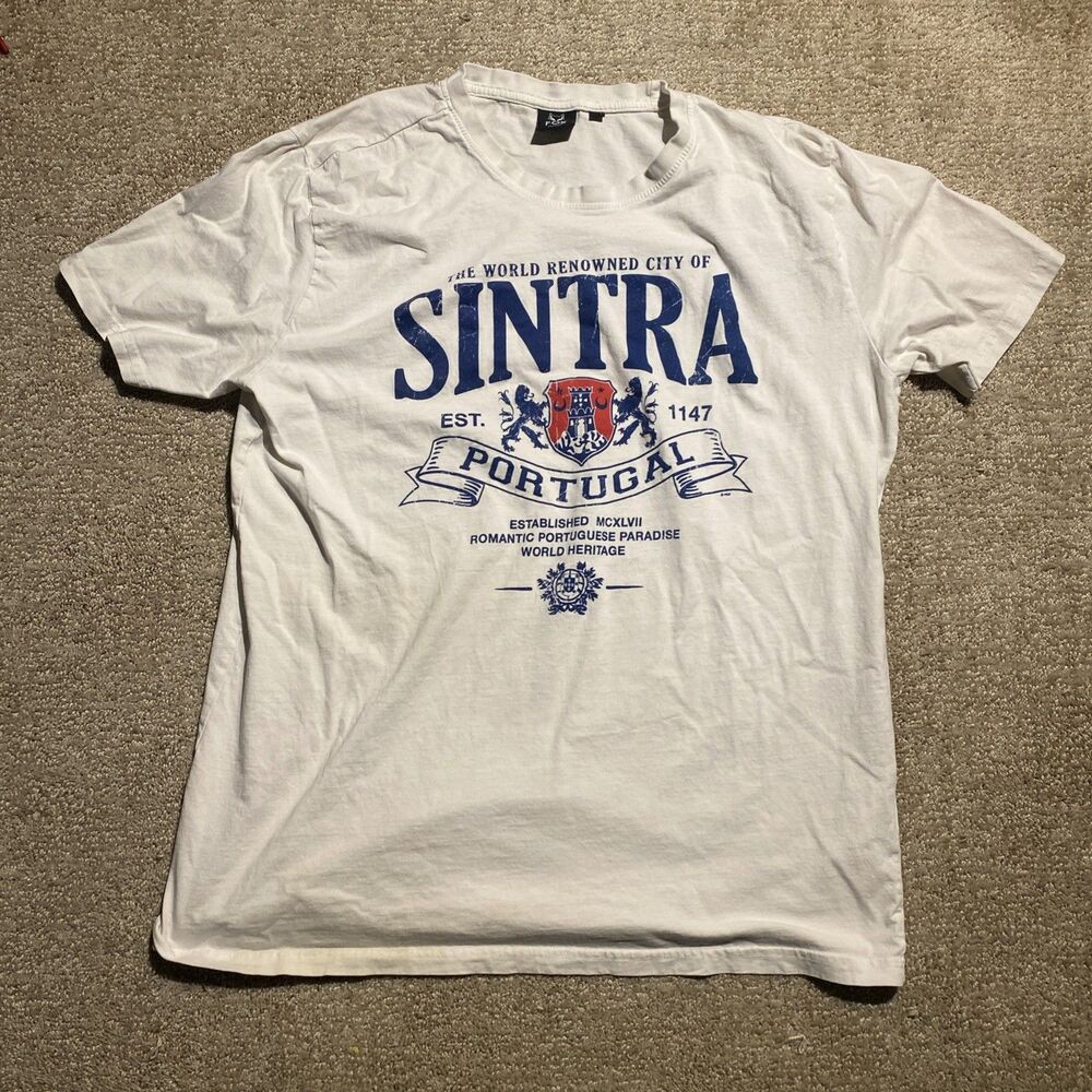 Fox Originals Sintra Portugal Graphic T Shirt White XXL Travel Souvenir Tee Men